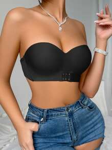 女士可调节无肩带无钢圈文胸，1 件