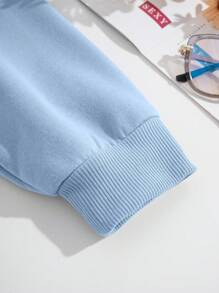 INAWLY Letter Graphic Kangaroo Pocket Drawstring Hoodie