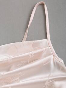 Sweetra 女士花卉印花垂坠领摆下摆优雅吊带连衣裙，夏季长款缎面女装