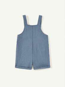 Cozy Pixies 嬰兒男童條紋圓領寬鬆毛衣和純色吊帶短褲，2件套裝 - 藍色 - 查看 6