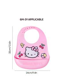 HELLO KITTY AND FRIENDS | SHEIN 1個粉色矽膠嬰兒圍嘴
