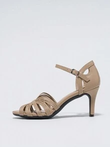 Rainbow Color Hollow-Out High Heel Sandals For Women With Strap, Peep-Toe, Soft Sole, Sexy Mediterranean Style