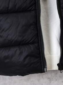 SHEIN Explorewe Palton căptușit cu glugă, de zi cu zi, de culoare uni, pentru tineri