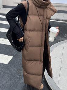 DAZY Gilet da donna senza maniche con collo alto, imbottito e trapuntato, adatto per l'inverno, abbigliamento invernale da donna, cappotto invernale per donne