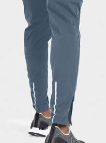 Manfinity Athleisure Boyfriend Style Men's Drawstring Outdoor Sports Pants Sweat Pants - Grey - View 2