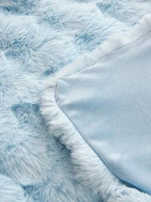 1个天蓝色仿毛皮装饰枕套（不含枕芯），现代法兰绒绒面抱枕套，拉链封口，适用于家居、沙发、客厅 - 淺藍色 - 查看 4