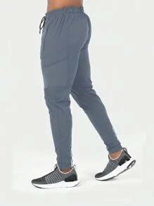 Manfinity Athleisure Boyfriend Style Men's Drawstring Outdoor Sports Pants Sweat Pants - Grey - View 4