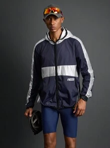 Coreblaze Chaqueta deportiva de manga larga de estilo sencillo y a diario con bloques de color para hombre, Manfinity Sport Polished Boyfriend - Azul Marino - Ver 1
