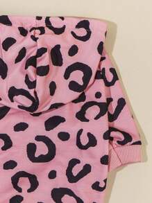 PETSIN 1件粉色可愛豹紋寵物運動衫 - 彩色 - 查看 5