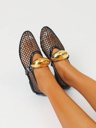 Fall/Winter Fashionable Women's Flat Mesh Loafers