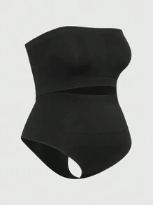 Komfortables Set aus elastischem Shapewear in einfacher, einfarbiger Ausführung für Frauen Große Größen