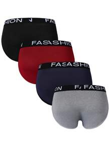 Men's Simple Letter Woven Belt Triangle Briefs - Multicolor - View 2