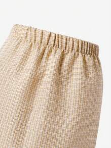 2pcs Teen Girl Outfit - Top And Skirt Set, Summer Casual Wear - Apricot - View 6