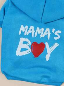 1 chiếc áo nỉ in hình thú cưng 'Mama's Boy' trái tim xanh - Nhiều màu - Xem 5