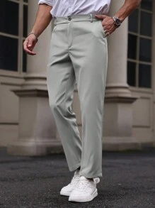 Manfinity Homme Einfache Herren Lässig Hose für den täglichen Gebrauch - Grau - Übersicht 3