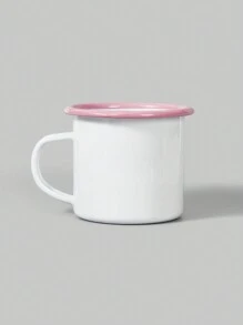 ROMWE Kawaii Niedlicher rosa gerahmter Schleifenbecher, perfekt für Kaffee, Frühstück, Milchtee, Soda, Wasser, Souvenir - Pink - Übersicht 2