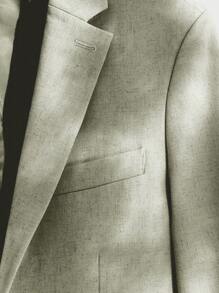 AKNOTIC Business Casual 易护理男士亚麻商务西装外套，秋冬款 - 灰色 - 查看 7