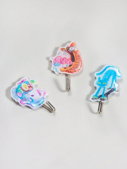 GAWX Set de ganchos con diseños kawaii y grafitis artísticos, ideal para días festivos