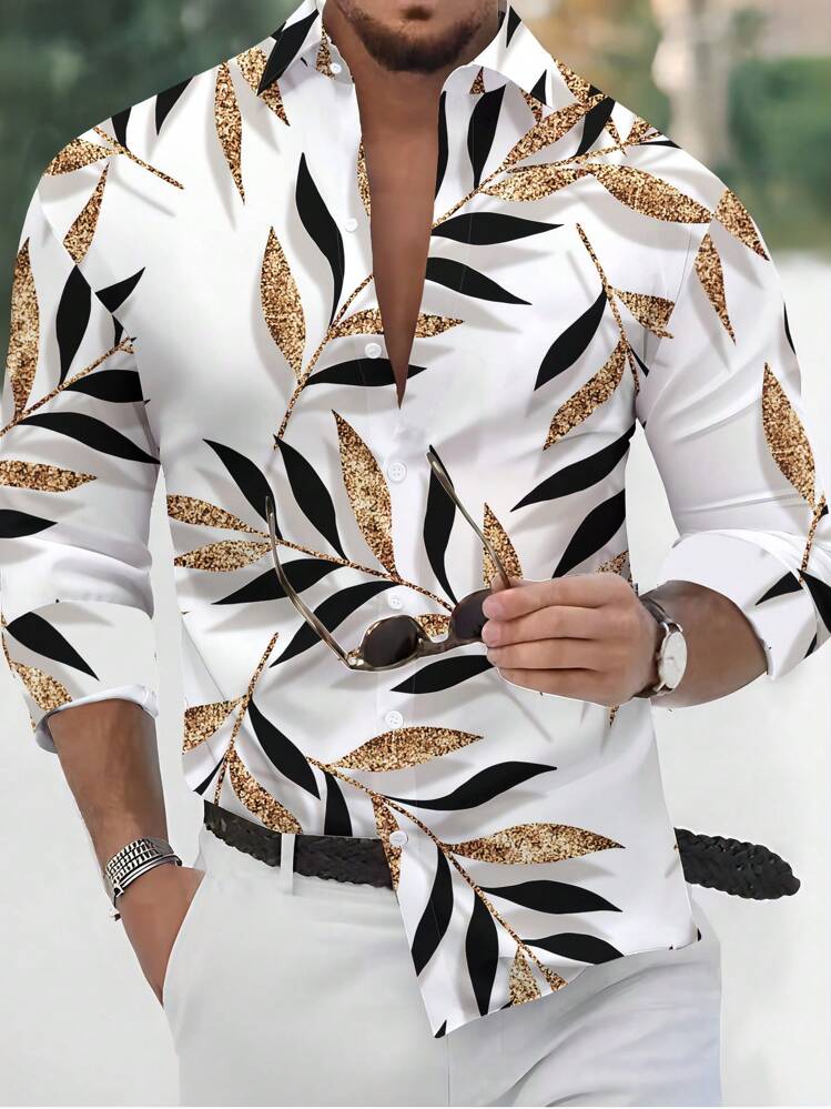 Chemise tropicale homme manche longue sales
