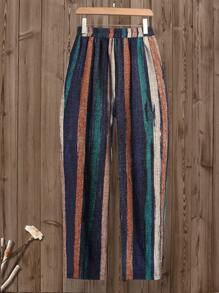 EMERY ROSE Quần ống côn có túi sọc đầy màu sắc thông thường trong kỳ nghỉ dành cho nữ - Màu xanh lam - Xem 2