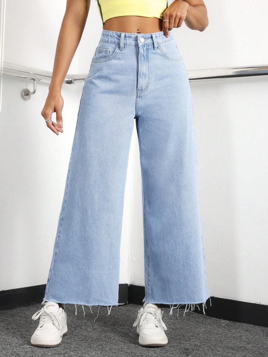Jeanoix Women's Loose-Fit Casual Denim Jeans With Side Pockets Y2k - Light Wash - View 1