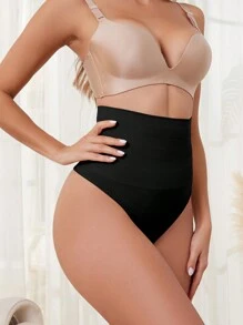 Culottes de maintien de la silhouette pour femmes en couleur unie et à taille haute avec volants