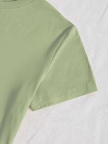 INAWLY 口号图案 T 恤 STRONGER Than The Storm 图案 T 恤 女式上衣 - 軍綠色 - 查看 4