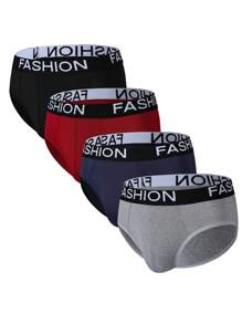 Men's Simple Letter Woven Belt Triangle Briefs - Multicolor - View 1