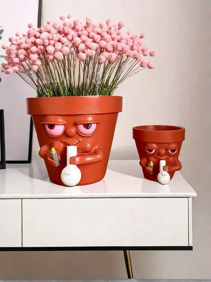Personalized Fun Flower Pots Mini Resin Flower Pots Flower Pots Suitable For Succulents Creative Flower Pots, Unique Flower Pots For Indoor Small Plant Pots - Multicolor - View 1