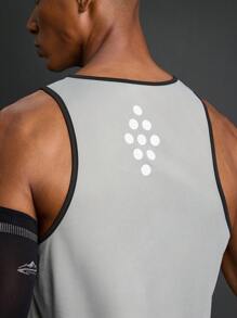 Coreblaze Boyfriend Style Men's Polka Dot Print Hemmed Round Neck Top For Daily Wear And Fitness - Grey - View 4