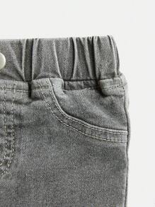 SHEIN Playful Pals 3pcs Baby Boys' All-Match Casual Elastic Waist Jeans, Multipack Chic Autumn/Winter - Multicolor - View 13