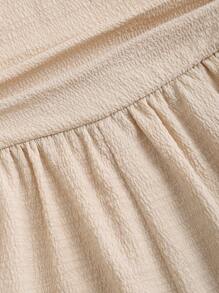 SHEIN Unity Summer Solid Color Pleated Halter Sleeveless Jumpsuit - Apricot - View 5