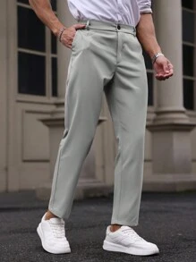 Manfinity Homme Einfache Herren Lässig Hose für den täglichen Gebrauch - Grau - Übersicht 1