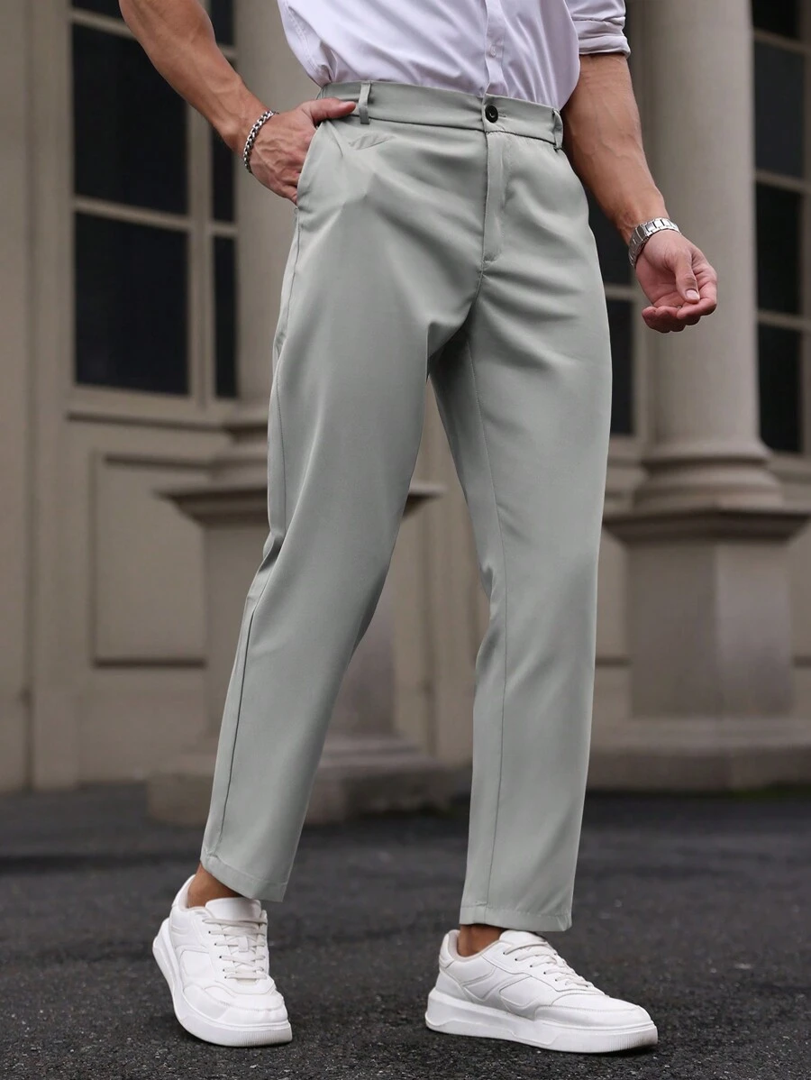 Manfinity Homme Einfache Herren Lässig Hose für den täglichen Gebrauch - Grau - Übersicht 1
