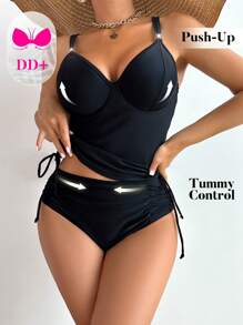 SHEIN Swim Women's Solid Color Basic Camisole For Daily Wear Summer - Black - View 1