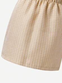 2pcs Teen Girl Outfit - Top And Skirt Set, Summer Casual Wear - Apricot - View 4