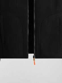 男士熊毛內裡拉鍊外套 - 黑色 - 查看 3