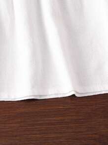 SHEIN Baby Girls' Simple, Comfortable, Elegant, And Versatile Long Sleeve Top With Ruffled Lace Design, Fall/Winter - White - View 6