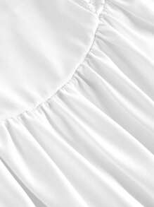 SHEIN MOD Vestido con chal de encaje y tirantes de encaje desmontables, se pueden usar por separado - Blanco - Ver 4