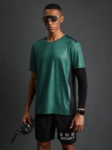 Acti Log Camiseta deportiva informal de manga corta con efecto color block para hombre, modelo de novio, de verano - Multicolor - Ver 6