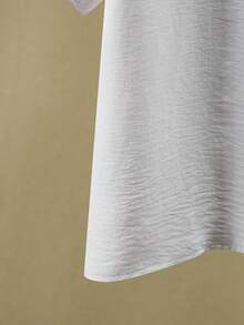 大码纯色短袖衬衫和长裤两件套，度假/休闲装 - 杏色 - 查看 8