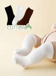 3 Pairs Infant Toddler Unisex Striped Basic Calf Socks For Daily Wear All Year Round - Multicolor - View 1