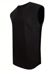 Manfinity Sport Corelite Camiseta de gimnasia sin mangas de cuello redondo y unicolor estilo novio, para uso diario y entrenamiento - Multicolor - Ver 7