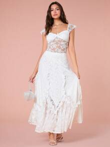 Enchnt Women's Floral Casual Holiday Style Skirt - White - View 5