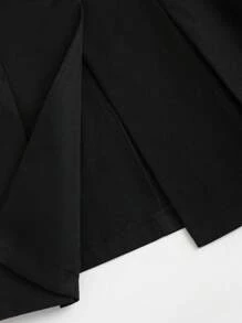 Sweetra Blazer liso con detalle de pliegues y un solo botón