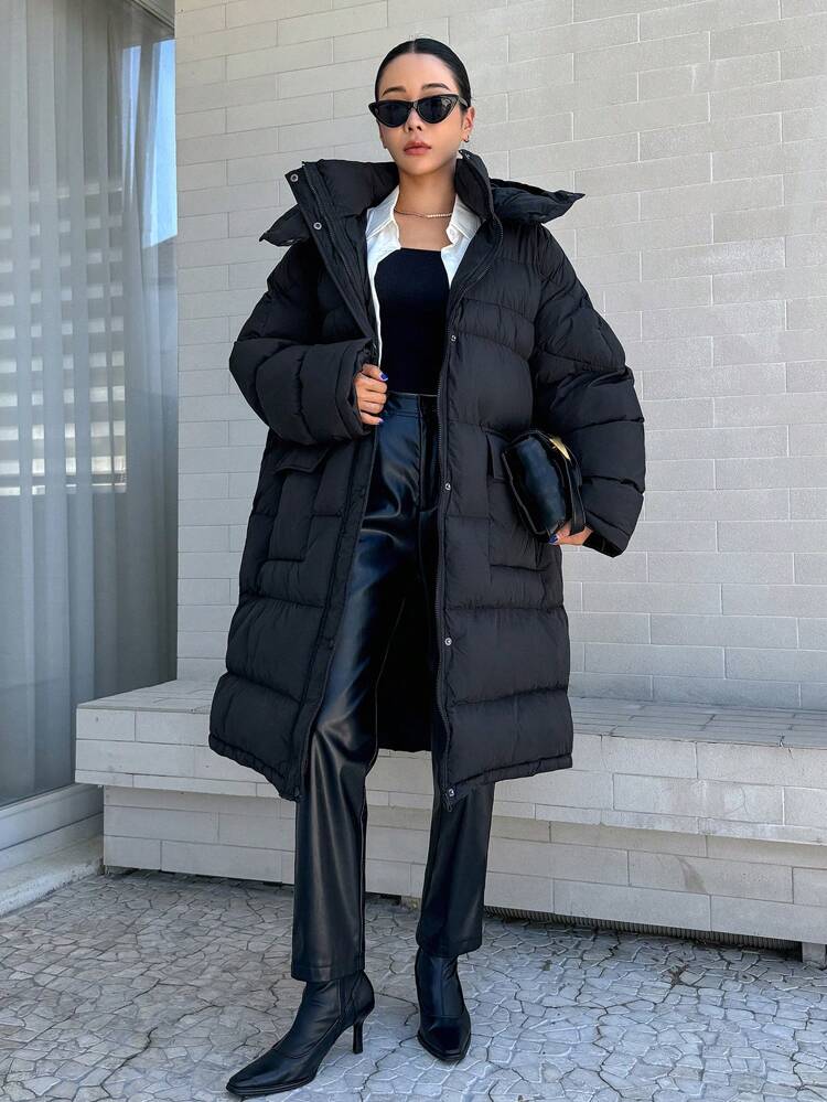 Women's Loose Fit Hooded Cardigan Long Sleeve Padded Coat ,Winter Women Clothes,Winter Coat Women