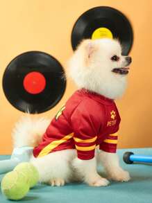 PETSIN Camiseta de fútbol impresa con letras y números de talla española 9 para mascotas gato y perro, adecuada para la Copa de Europa