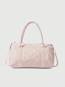 ROMWE Kawaii 336027兔子蝴蝶結短途旅行包女款，多功能大容量輕便運動健身包，商務出差及報到肩背袋，行李收納袋