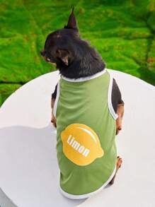 PETSIN 1 bucată vestă pentru animale de companie imprimată cu lămâie