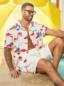 Manfinity Homme Áo sơ mi ngắn tay cổ bẻ cỡ lớn dành cho nam - Nhiều màu - Xem 3